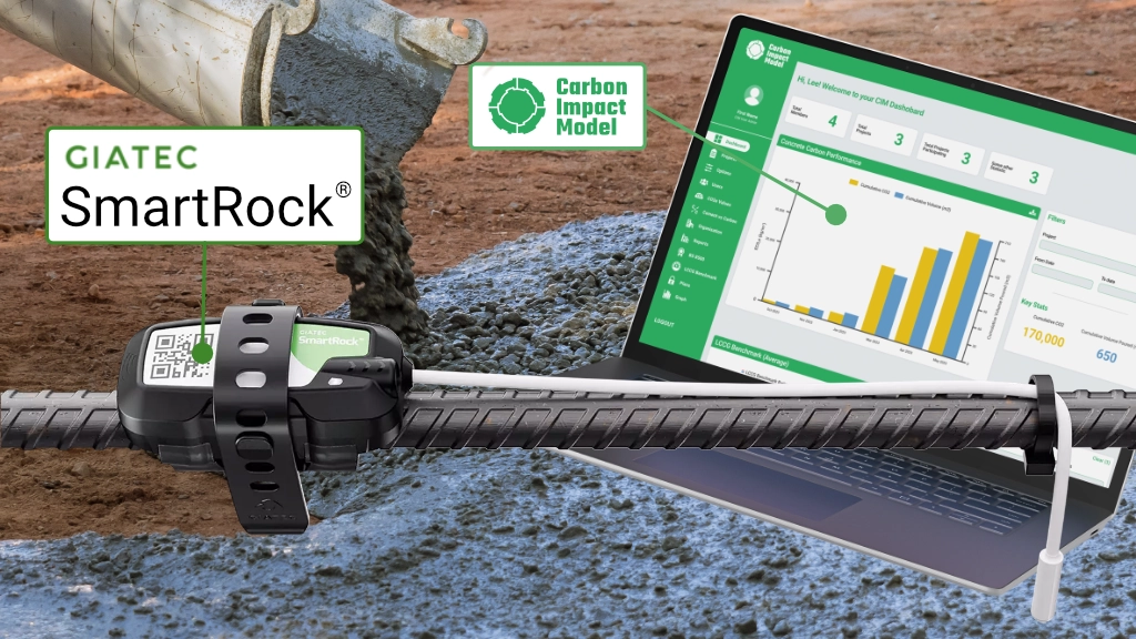 complete digital management of your concrete with carbon impact model and giatec smartrock sensors